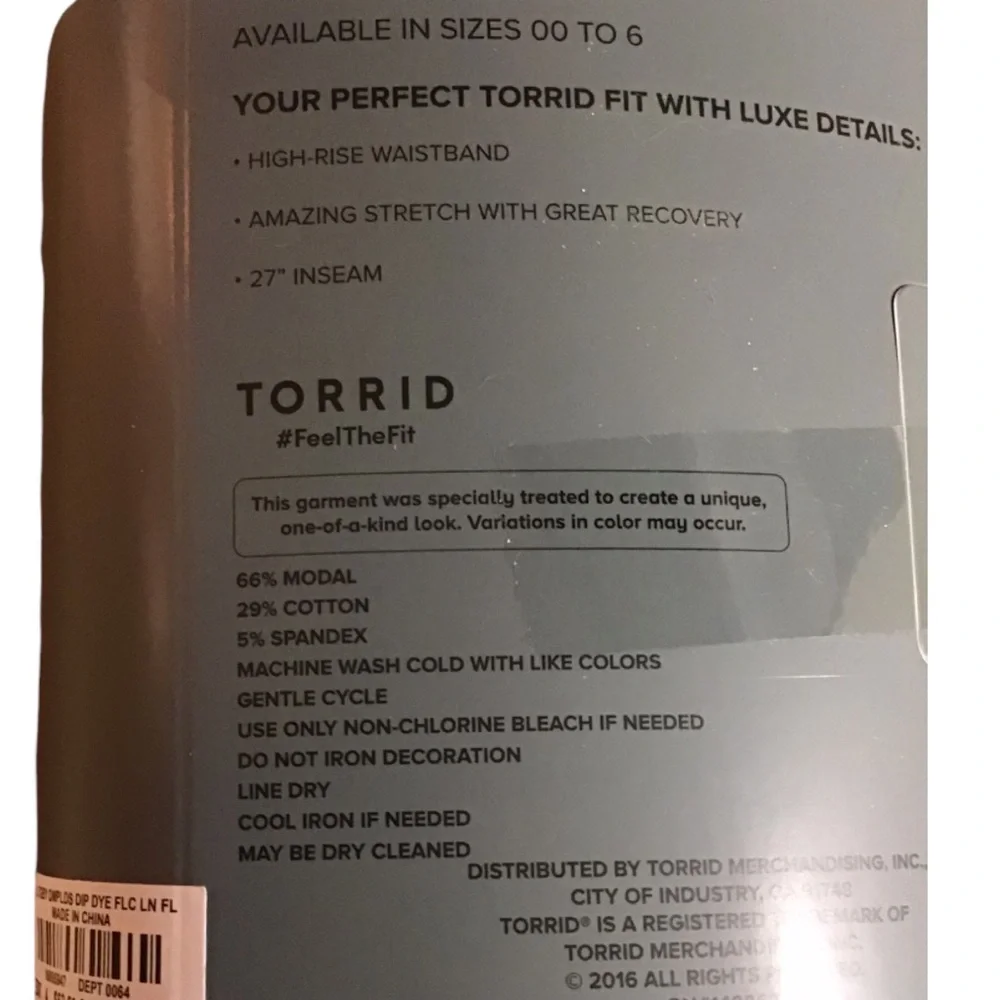 Torrid Platinum Fleece Lined Blue Dip Dye Leggings NWT - Picture 9 of 13